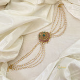 AD Stone Bun Billai with Maatil -Bridal Jada Billai -Pearl Maatil -G10920